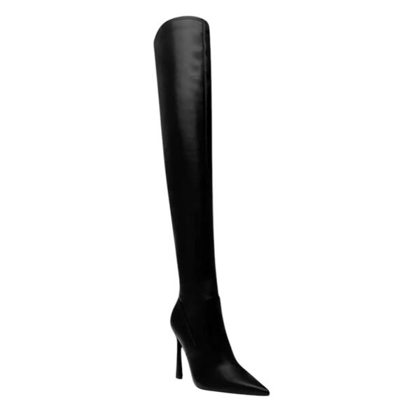 Steve Madden Womens Laddy Ultra High Heel Over The Knee Dress Boots Black Size 5